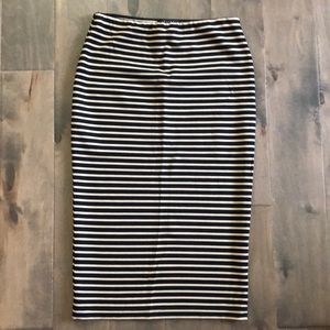Black and Tan striped pencil skirt